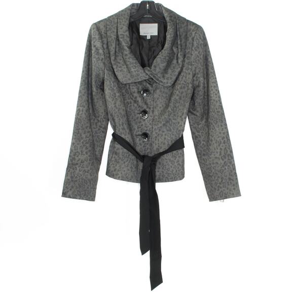 Classiques Entier Jackets & Blazers - Classiques Entier Womens Jacket Blazer Leopard Button Up Belted Size Medium KR
